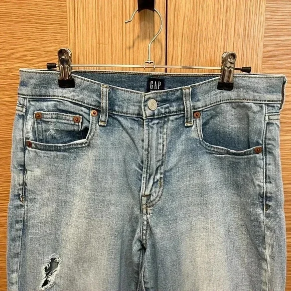 GAP Best Girlfriend Denim Distressed Light Wash Size 27 - Picture 3 of 5